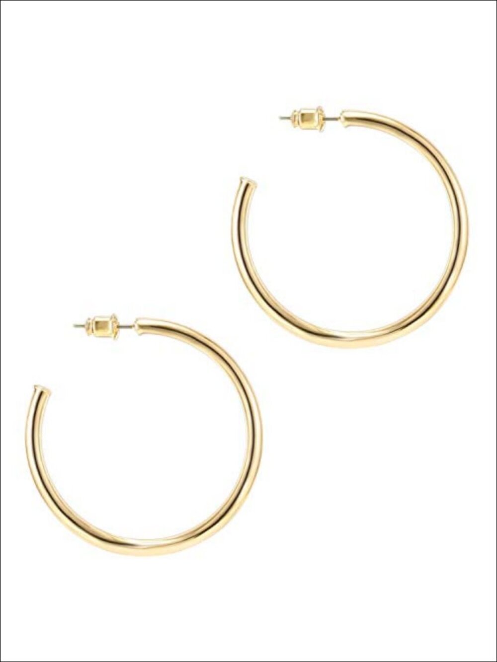 14K Gold Plated 2mm Thick Infinity Hoop Earrings Lightweight 45mm